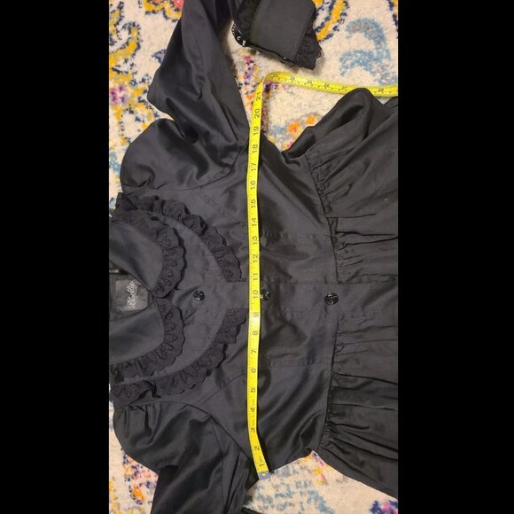 Fit & Flare coat gothic Y2k Lolita Lipservice Black Ruffle Original Cult - Picture 15 of 16